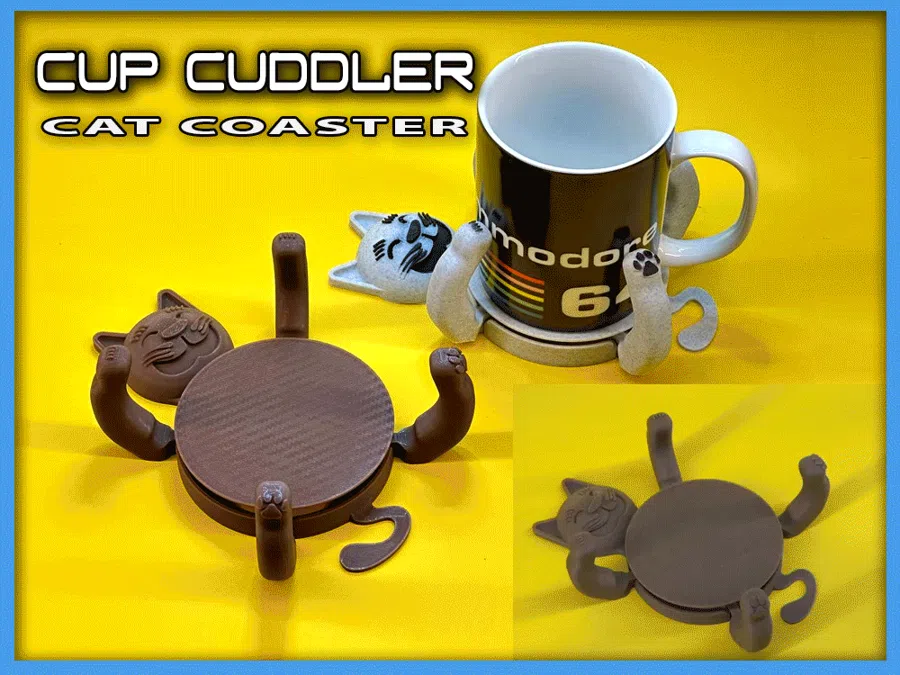Cup Cuddler - A Cat Coaster Kids love!