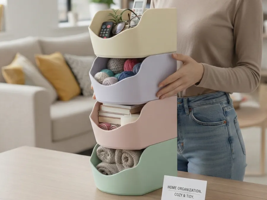 Stackable Organizers for Office Home Workspace