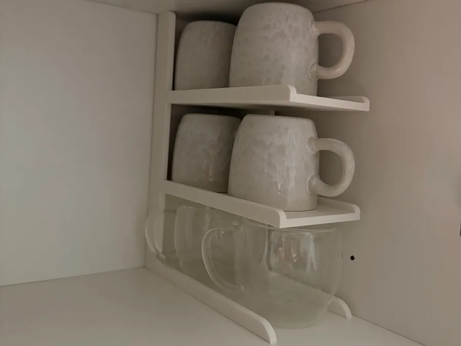 Compact Espresso Cup Shelf – No Supports